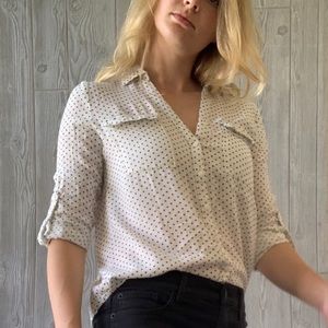 Polka dot button up blouse